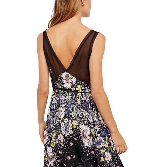 Free People Intimately Free Longwood Printed Slip Dress Size M Black - Picture 2 of 15